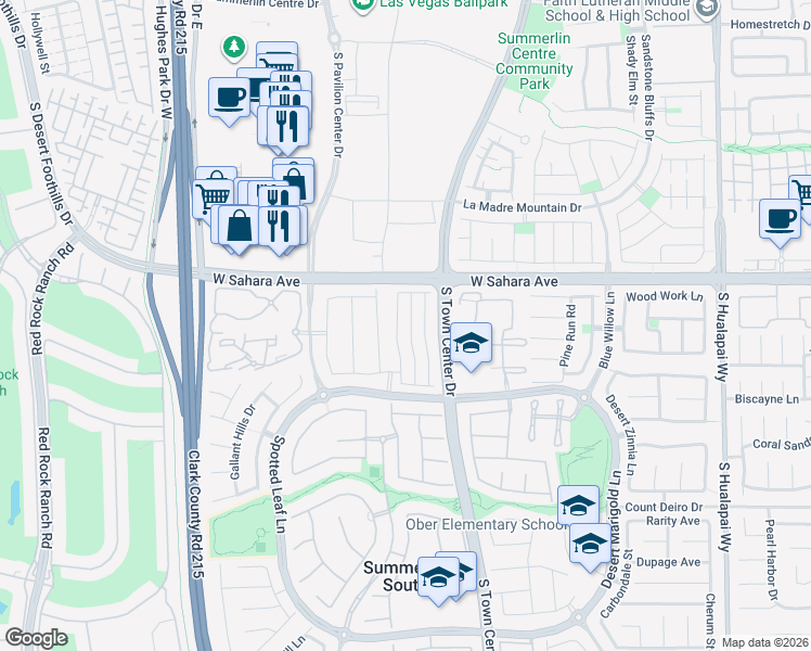 map of restaurants, bars, coffee shops, grocery stores, and more near 2665 Cottonwillow Street in Las Vegas