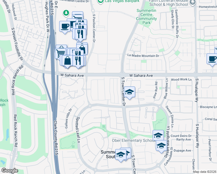 map of restaurants, bars, coffee shops, grocery stores, and more near 2649 Heathrow Street in Las Vegas