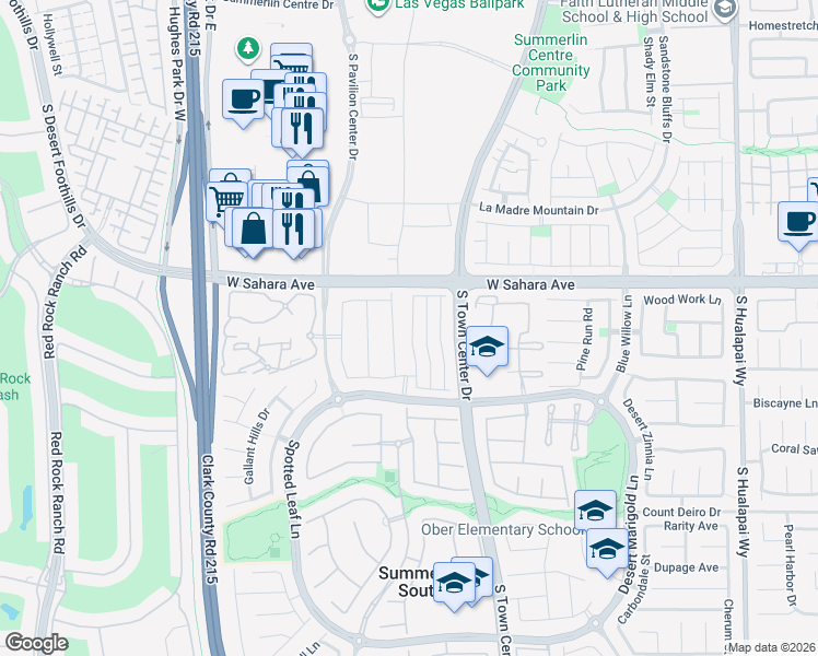 map of restaurants, bars, coffee shops, grocery stores, and more near 2649 Heathrow Street in Las Vegas
