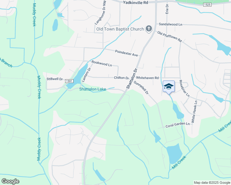 map of restaurants, bars, coffee shops, grocery stores, and more near 3920 Tonbridge Lane in Winston-Salem