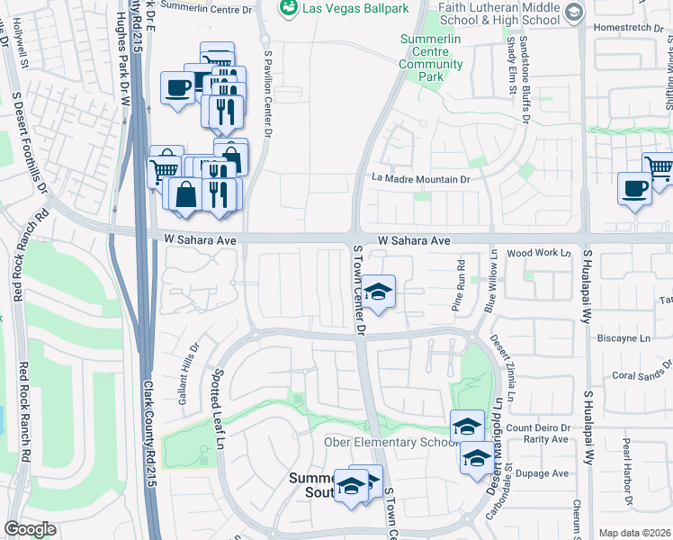 map of restaurants, bars, coffee shops, grocery stores, and more near 2635 Cottonwillow Street in Las Vegas