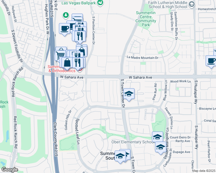 map of restaurants, bars, coffee shops, grocery stores, and more near 2637 Heathrow Street in Las Vegas