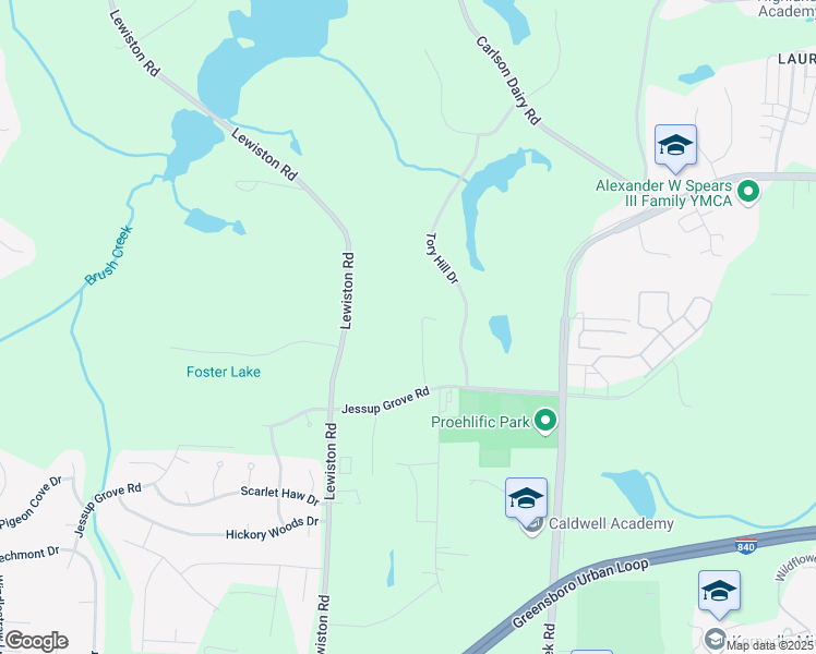 map of restaurants, bars, coffee shops, grocery stores, and more near 4713 Melissa Road in Greensboro