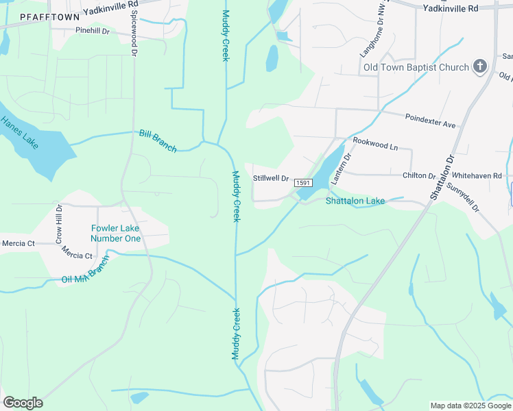 map of restaurants, bars, coffee shops, grocery stores, and more near 4105 Sewanee Drive in Winston-Salem