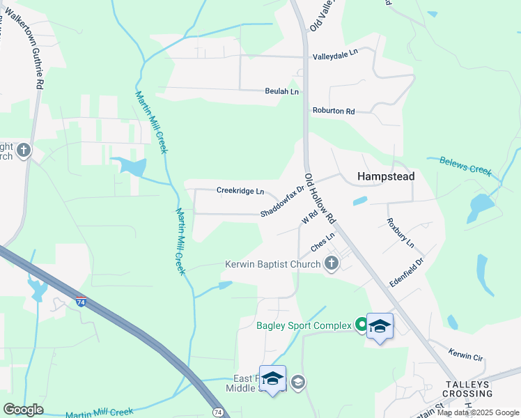 map of restaurants, bars, coffee shops, grocery stores, and more near 5271 Shaddowfax Drive in Kernersville