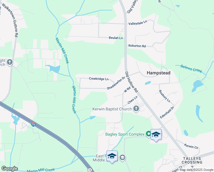 map of restaurants, bars, coffee shops, grocery stores, and more near 5271 Shaddowfax Drive in Kernersville