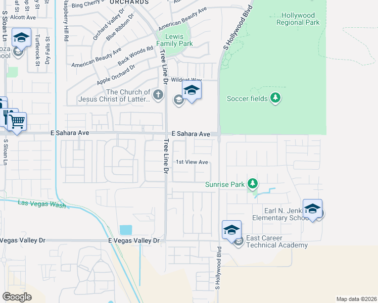 map of restaurants, bars, coffee shops, grocery stores, and more near 2522 Rosy Sunrise Street in Las Vegas