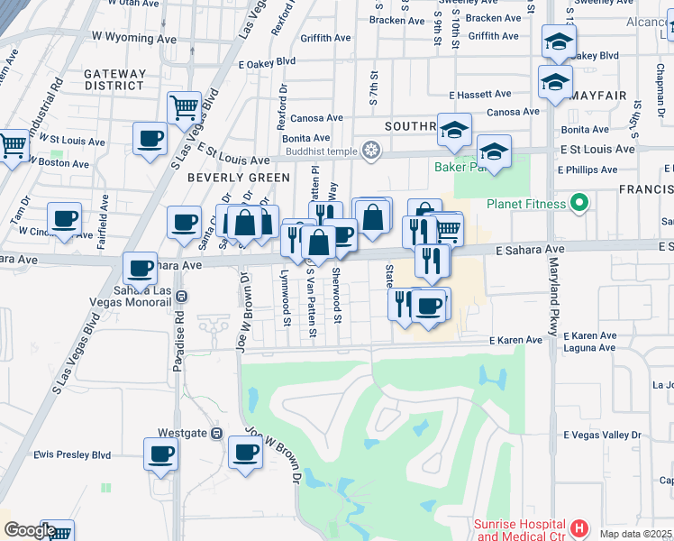 map of restaurants, bars, coffee shops, grocery stores, and more near in Winchester