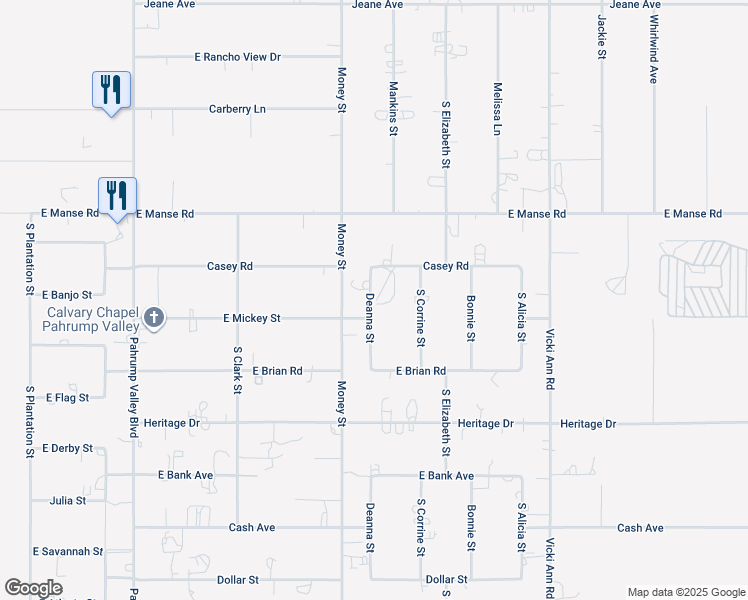 map of restaurants, bars, coffee shops, grocery stores, and more near 5201 Deanna Street in Pahrump