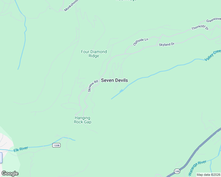 map of restaurants, bars, coffee shops, grocery stores, and more near in Seven Devils