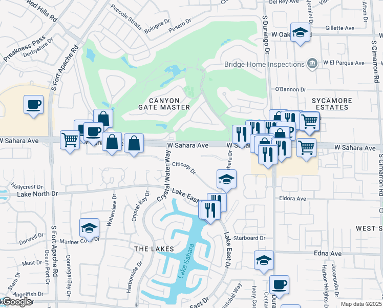 map of restaurants, bars, coffee shops, grocery stores, and more near in Las Vegas