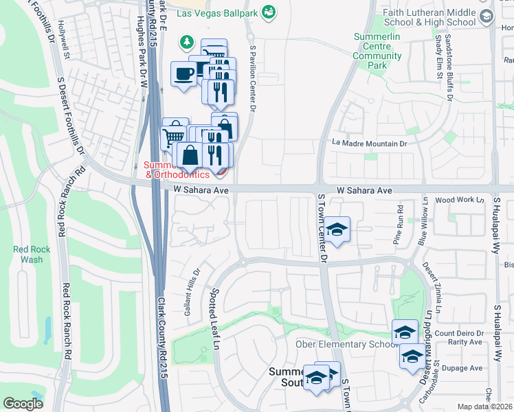 map of restaurants, bars, coffee shops, grocery stores, and more near 10888 Milbank Avenue in Las Vegas