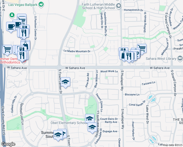 map of restaurants, bars, coffee shops, grocery stores, and more near 10506 Clarion River Drive in Las Vegas