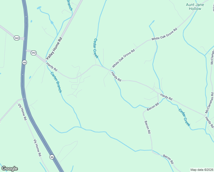 map of restaurants, bars, coffee shops, grocery stores, and more near 3583 Hardy Road in Morristown