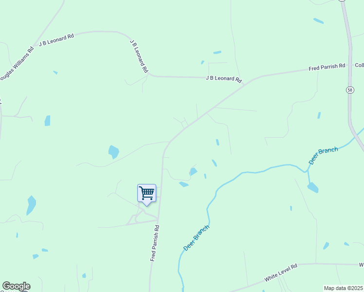 map of restaurants, bars, coffee shops, grocery stores, and more near 416 Fred Parrish Road in Castalia