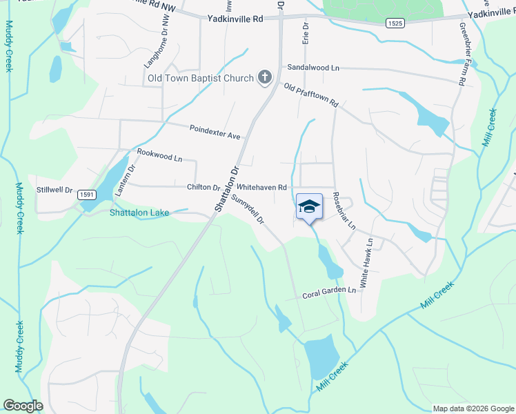 map of restaurants, bars, coffee shops, grocery stores, and more near 4281 Sunnydell Drive in Winston-Salem
