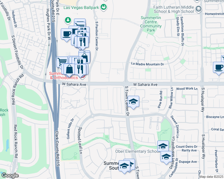 map of restaurants, bars, coffee shops, grocery stores, and more near 2518 Thornview Street in Las Vegas