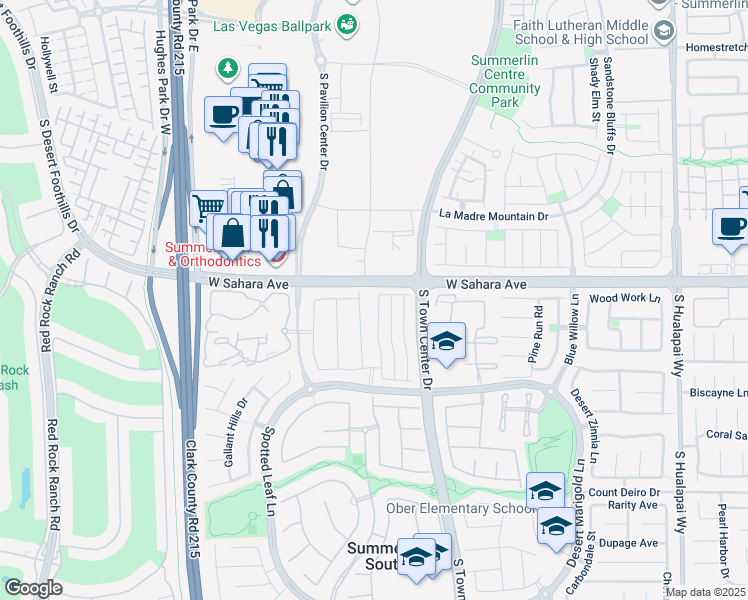 map of restaurants, bars, coffee shops, grocery stores, and more near 2613 Heathrow Street in Las Vegas