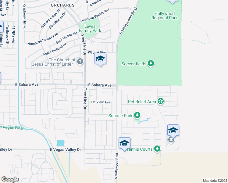 map of restaurants, bars, coffee shops, grocery stores, and more near 2532 Olay Street in Las Vegas