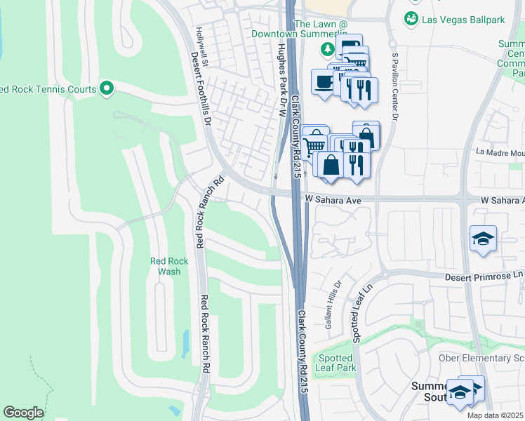 map of restaurants, bars, coffee shops, grocery stores, and more near 2526 Peaceful Prairie Court in Las Vegas