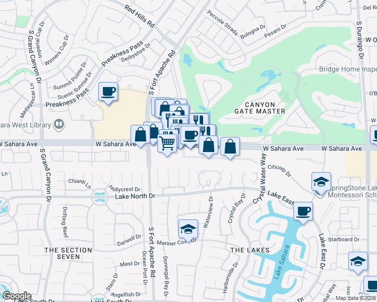 map of restaurants, bars, coffee shops, grocery stores, and more near 9037 West Sahara Avenue in Las Vegas