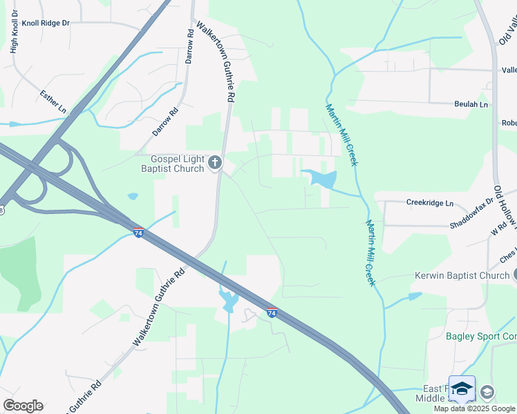 map of restaurants, bars, coffee shops, grocery stores, and more near 4605 Gallant Lane in Winston-Salem