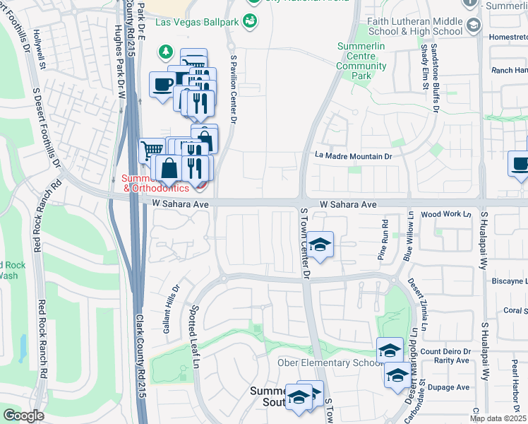 map of restaurants, bars, coffee shops, grocery stores, and more near 2518 Thornview Street in Las Vegas