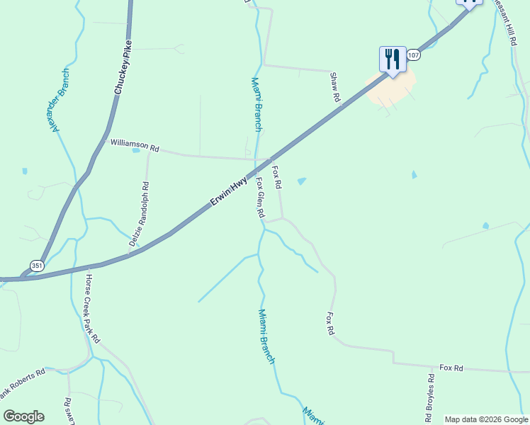 map of restaurants, bars, coffee shops, grocery stores, and more near 155 Fox Glen Rd in Chuckey