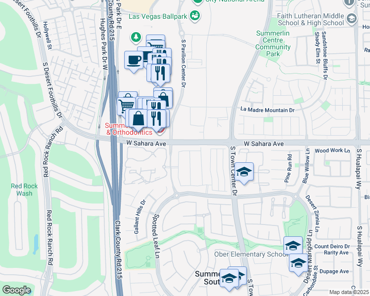 map of restaurants, bars, coffee shops, grocery stores, and more near 10888 Milbank Avenue in Las Vegas