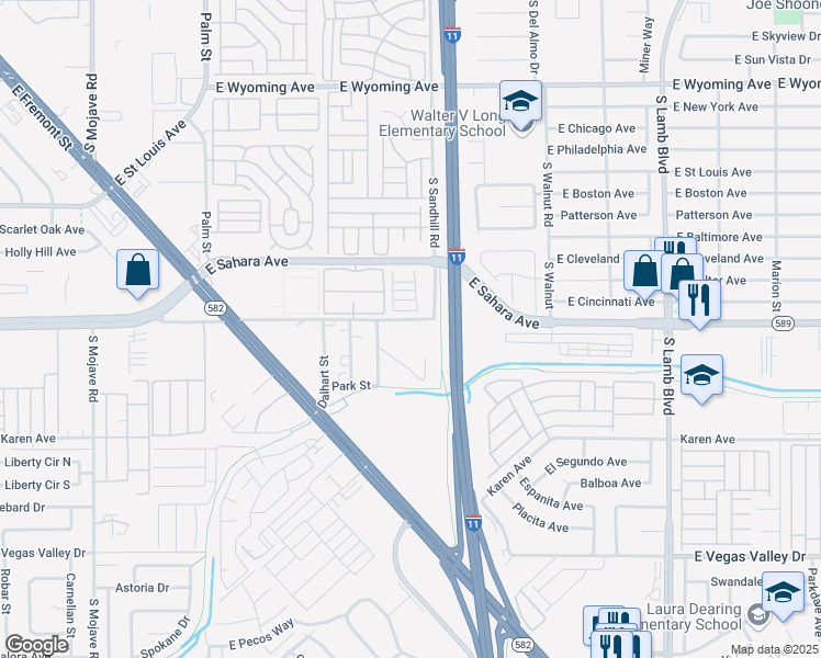 map of restaurants, bars, coffee shops, grocery stores, and more near 3759 Glen Avenue in Las Vegas