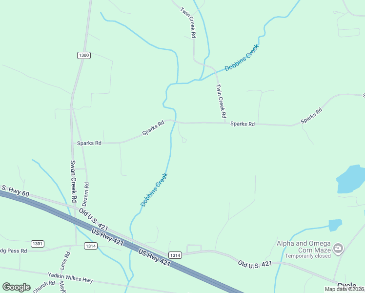 map of restaurants, bars, coffee shops, grocery stores, and more near 2018 Deer Hollow Drive in Hamptonville