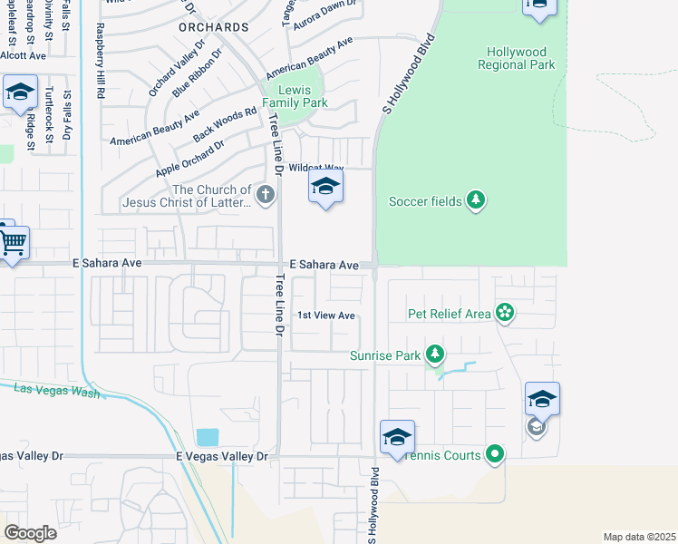 map of restaurants, bars, coffee shops, grocery stores, and more near 6528 East Marco Vista Avenue in Las Vegas