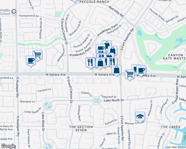 map of restaurants, bars, coffee shops, grocery stores, and more near in Las Vegas