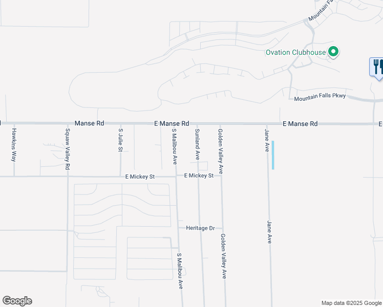 map of restaurants, bars, coffee shops, grocery stores, and more near 5160 Sunland Avenue in Pahrump