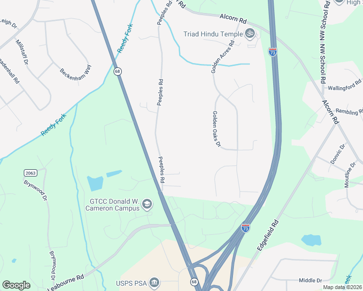 map of restaurants, bars, coffee shops, grocery stores, and more near 4522 Peeples Road in Oak Ridge
