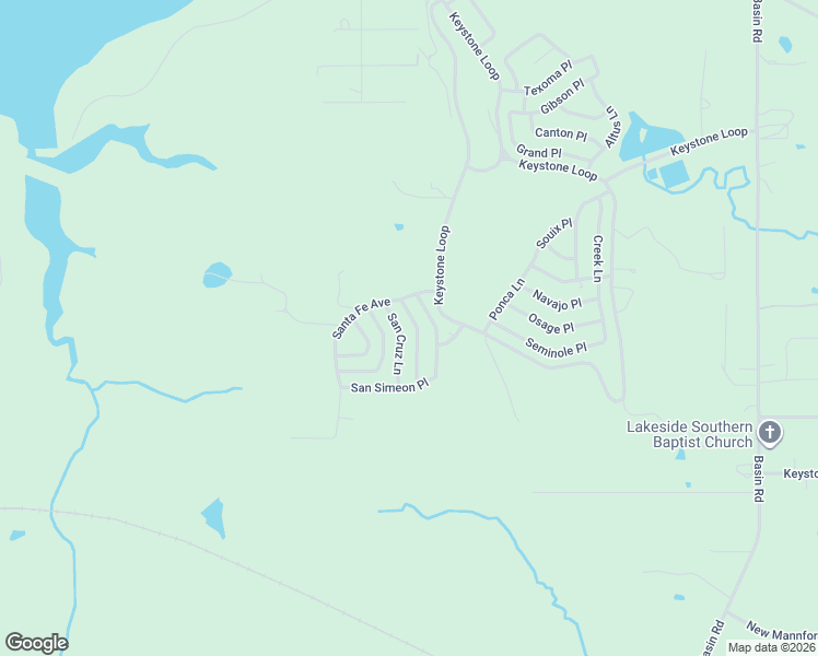 map of restaurants, bars, coffee shops, grocery stores, and more near 488 San Cruz Lane in Mannford