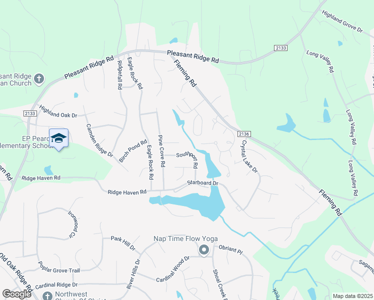 map of restaurants, bars, coffee shops, grocery stores, and more near 4508 Southport Road in Greensboro