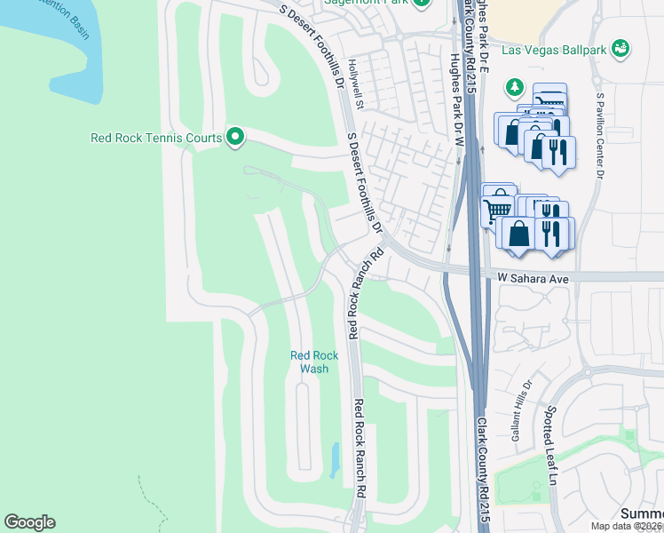 map of restaurants, bars, coffee shops, grocery stores, and more near 2441 Calico Creek Court in Las Vegas