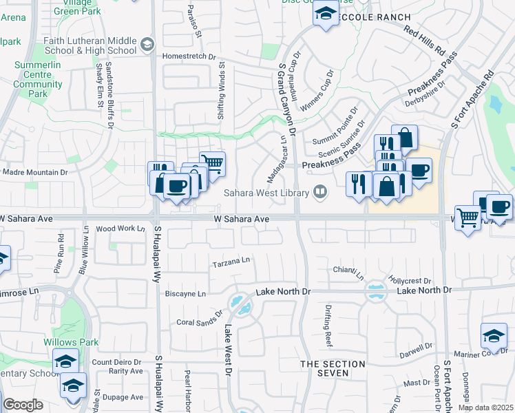 map of restaurants, bars, coffee shops, grocery stores, and more near 2316 Loggerhead Road in Las Vegas