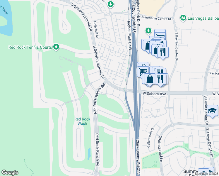map of restaurants, bars, coffee shops, grocery stores, and more near 2451 Hollow Rock Court in Las Vegas