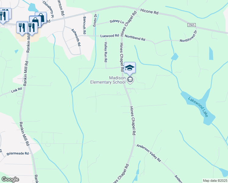 map of restaurants, bars, coffee shops, grocery stores, and more near 4709 Laforesta Drive in McLeansville