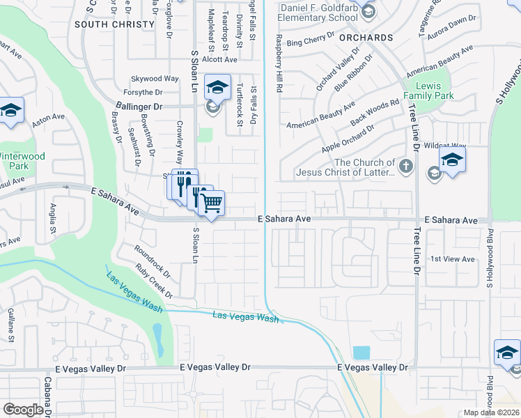map of restaurants, bars, coffee shops, grocery stores, and more near 5944 Pacific Shores Drive in Las Vegas