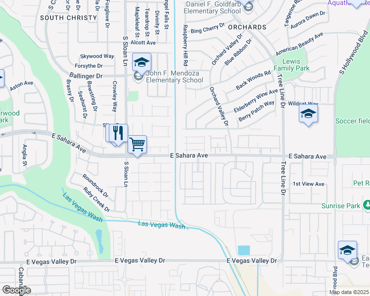 map of restaurants, bars, coffee shops, grocery stores, and more near 6018 El Sol Drive in Las Vegas