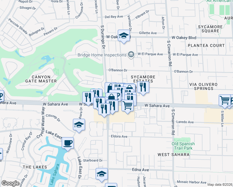 map of restaurants, bars, coffee shops, grocery stores, and more near in Las Vegas