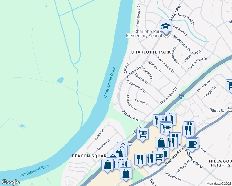 map of restaurants, bars, coffee shops, grocery stores, and more near 411 Annex Avenue in Nashville