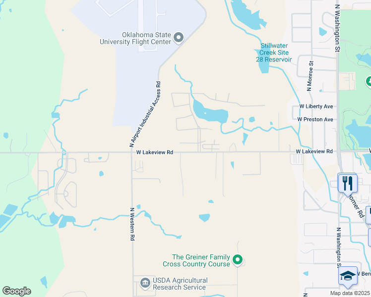 map of restaurants, bars, coffee shops, grocery stores, and more near 1915 West State Lane in Stillwater