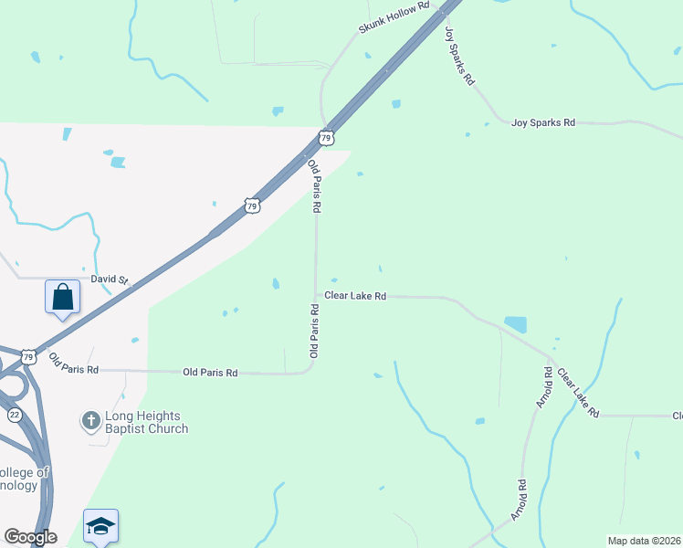 map of restaurants, bars, coffee shops, grocery stores, and more near 1030 Old Paris Rd in McKenzie
