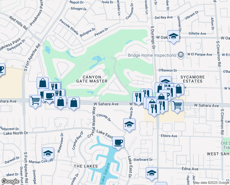 map of restaurants, bars, coffee shops, grocery stores, and more near 8733 Double Eagle Drive in Las Vegas