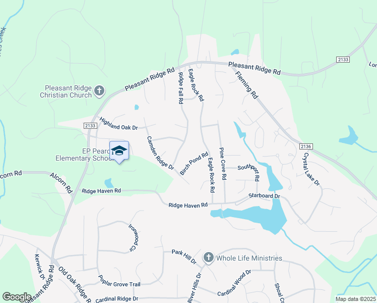 map of restaurants, bars, coffee shops, grocery stores, and more near 4412 Camden Ridge Drive in Greensboro