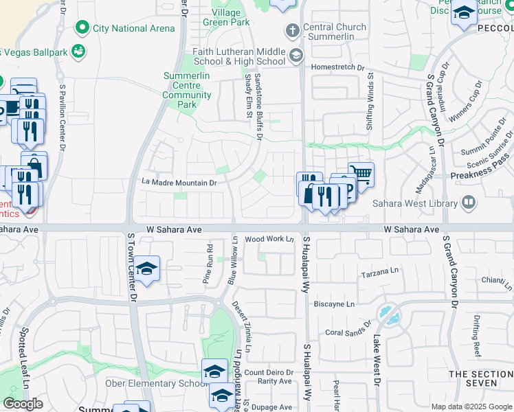 map of restaurants, bars, coffee shops, grocery stores, and more near 10343 Wood Plank Lane in Las Vegas